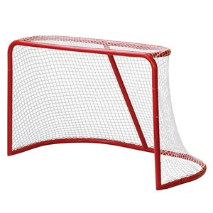 Steel hockey goal with net