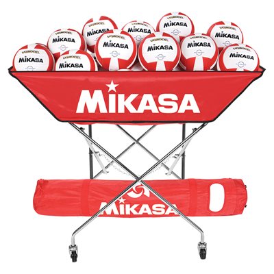 Chariot à ballons pliant de style hamac en acier Mikasa® rouge avec sac de tranport, capacité de 24 ballons, 102 x 56 x 122 cm (40 x 22 x 48")