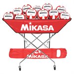 Chariot à ballons pliant de style hamac en acier Mikasa® rouge avec sac de tranport, capacité de 24 ballons, 102 x 56 x 122 cm (40 x 22 x 48")