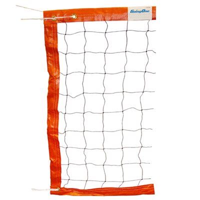 Filet de volleyball de plage économique Going One® de 9,75 m (32') orange, avec câble en PE de 11,5 m (38')