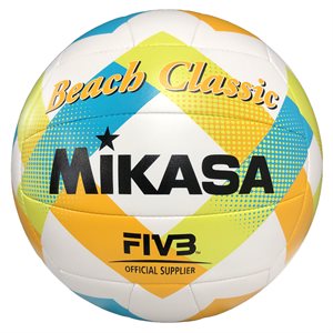 Ballon de volleyball de plage Mikasa® «Beach Classic» vert, jaune et bleu