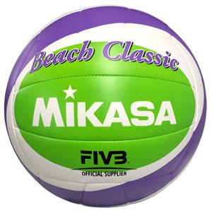 Ballon de volleyball de plage Mikasa® «Beach Classic» mauve et vert