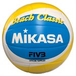 Ballon de volleyball de plage Mikasa® «Beach Classic» jaune et bleu