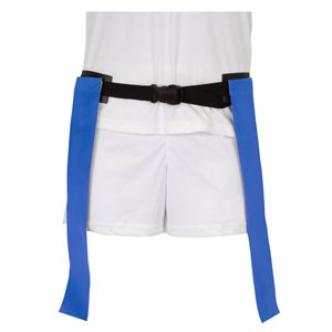 Ceinture de flag-football a double fanions bleus