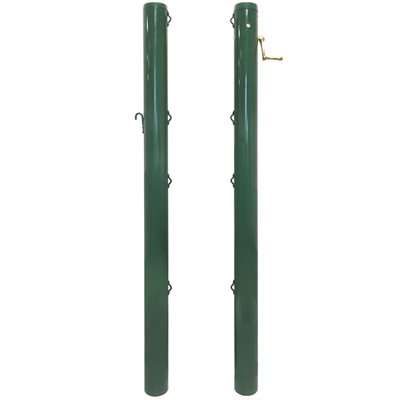 Pair of Round Aluminum Tennis Posts with Anchors