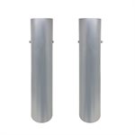 Pair of Round Aluminum Tennis Posts with Anchors