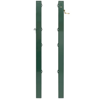 Pair of Square Aluminum Tennis Posts with Anchors