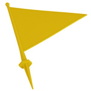 Fanion marqueur avec piquet, jaune