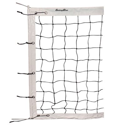 Filet de volleyball de tournoi Going One® de 9,75 m (32') blanc, avec câble en acier de 10,2 m (33,5')