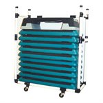 PVC Storage Cart for Aerobic Steps, Capacity of 12 Steps, 46 x 19 x 60" (117 x 48 x 152 cm)