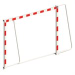 Paire de buts de handball pliants en aluminium peint rouge et blanc