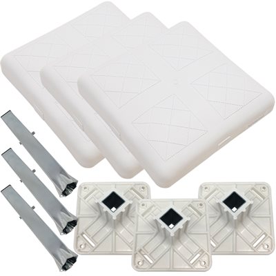 Set of 3 Rubber Baseball Bases with Anchors