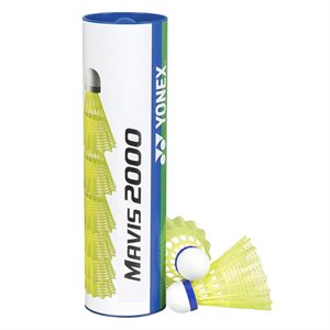 Ensemble de 12 volants de badminton de luxe Yonex® «Mavis 2000» jaunes