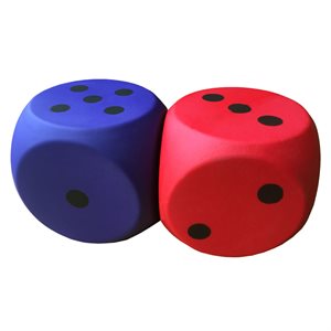 2 PVC covered foam dices, 6"