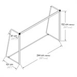 Paire de buts de mini-soccer en acier, poteaux carrés, 5' x 8' x 3,33' x 2'