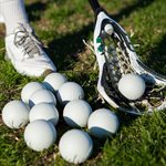 Ensemble de 12 balles d'entrainement de lacrosse blanches