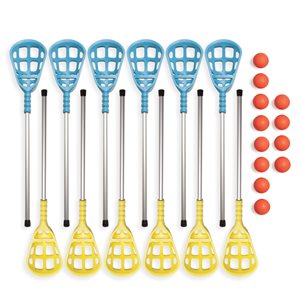 Ensemble de 12 bâtons en aluminium et 12 balles de lacrosse, 91 cm (36")