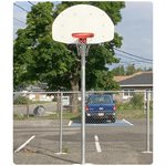 Complete Permanent Basketball Structure, Fan-Shaped Polyethylene Backboard