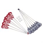 Ensemble de 12 bâtons en aluminium et 6 balles de lacrosse, 46 cm (18")