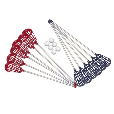 Ensemble de 12 bâtons en aluminium et 6 balles de lacrosse, 76 cm (30")