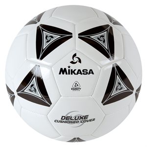 Ballon de soccer matelassé Mikasa® «Varsity Series» noir