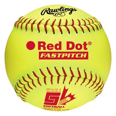 Balle de balle-molle Rawlings® «Red Dot FastPitch» en cuir, 30 cm (12")