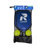 Ensemble de pickleball de 2 raquettes en aluminium «Vapor» et 2 balles jaunes Rhino PickleBall®