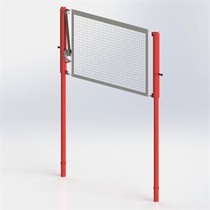 Paire de poteaux de volleyball en aluminium de 7,5 cm (3"), réglage téléscopique, avec 1 treuil