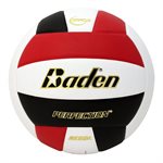 Ballon de volleyball en cuir Baden® «Perfection» rouge, noir et blanc