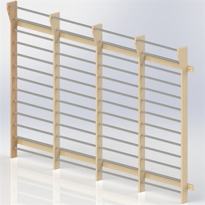 Espalier quadruple, barreaux en acier