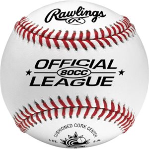 Balle de baseball Rawling® «Official League» en cuir, 23 cm (9")